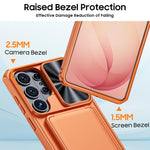 Custodia per telefono ibrida in PC e TPU con porta carte a ribalta e cover scorrevole per fotocamera., For Galaxy S26 Ultra 5G, For Galaxy S25 Ultra 5G, For Galaxy S24 Ultra 5G
