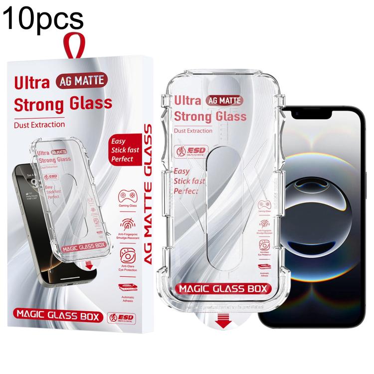 10 pellicole protettive in vetro temperato satinato, facili da installare, per scatole antipolvere., For iPhone 17e / 16e / 14 / 13 Pro, For iPhone 17 Pro Max, For iPhone 17 Pro, For iPhone 17 / 16 Pro, For iPhone Air, For iPhone 16 Pro Max            ...