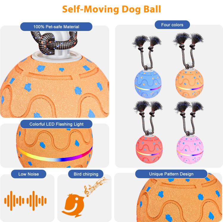 O21 Palla giocattolo intelligente automatica per addestramento cani con luci, suoni e corda, O21