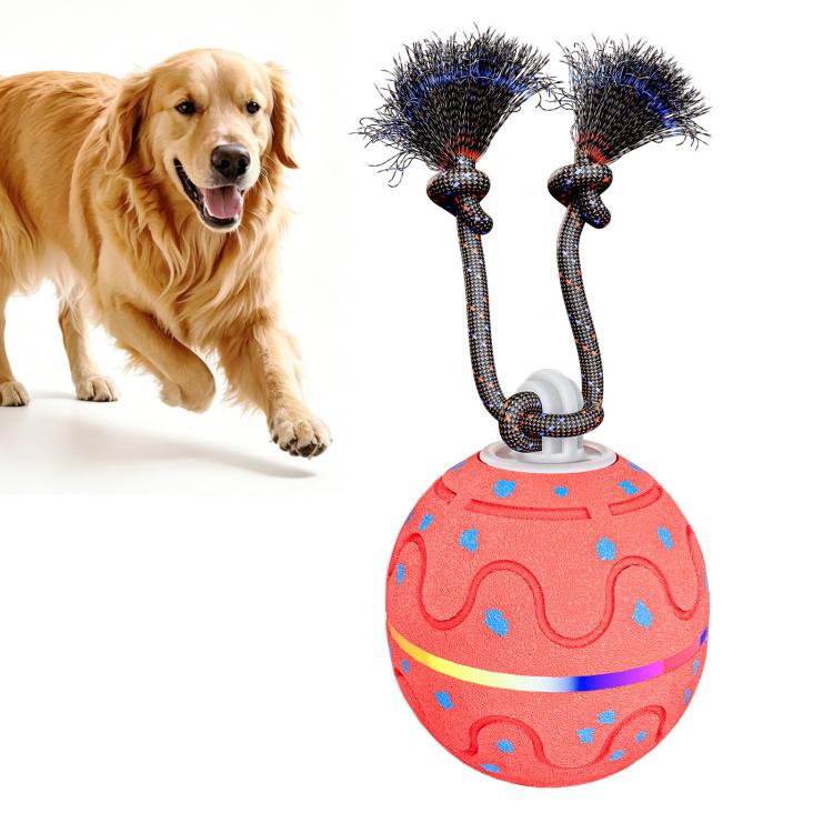 O21 Palla giocattolo intelligente automatica per addestramento cani con luci, suoni e corda, O21
