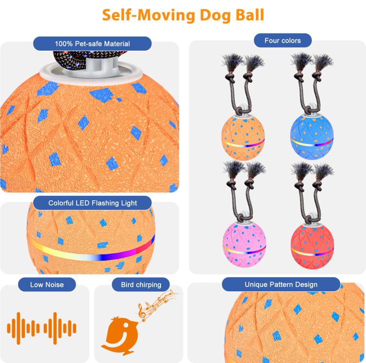 O22 Palla giocattolo intelligente automatica per addestramento cani con luci, suoni e corda, O22