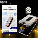 5 pezzi Pellicola protettiva in vetro temperato per la privacy a 360°, facile da installare, con lente inclusa., For iPhone 11 Pro, For iPhone X / XS, For iPhone XR, For iPhone XS Max