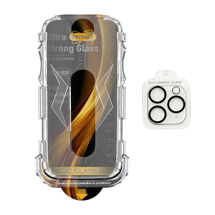 5 pezzi Pellicola protettiva in vetro temperato per la privacy a 360°, facile da installare, con lente inclusa., For iPhone 11 Pro, For iPhone X / XS, For iPhone XR, For iPhone XS Max