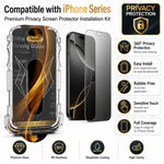 5 pezzi Pellicola protettiva in vetro temperato per la privacy a 360°, facile da installare, con lente inclusa., For iPhone 11 Pro, For iPhone X / XS, For iPhone XR, For iPhone XS Max