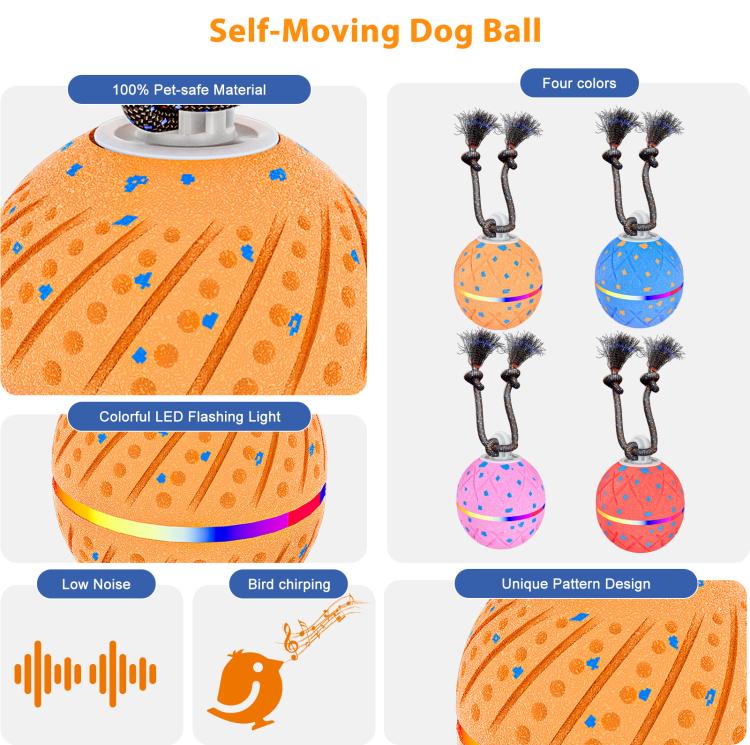 O24 Palla giocattolo automatica intelligente per addestramento cani con luci, suoni e corda, O24