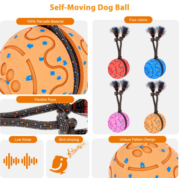 O27 Palla giocattolo intelligente automatica per addestramento cani con suono e corda, O27
