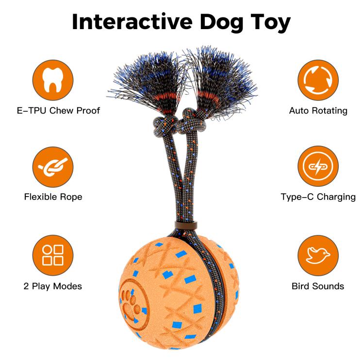 O28 Palla giocattolo intelligente automatica per addestramento cani con suono e corda, O28