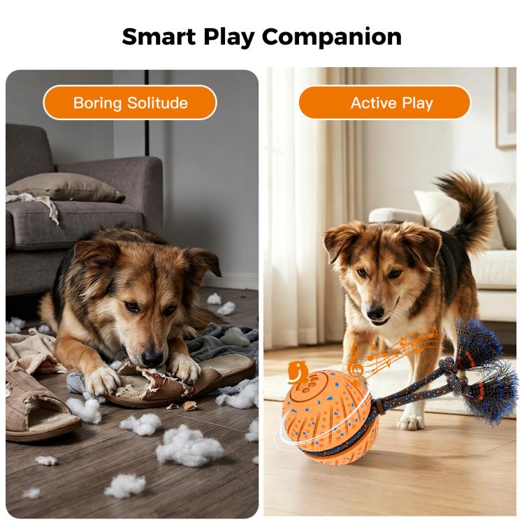 O30 Giocattolo intelligente automatico per animali domestici: palla per addestramento cani con suono e corda, O30