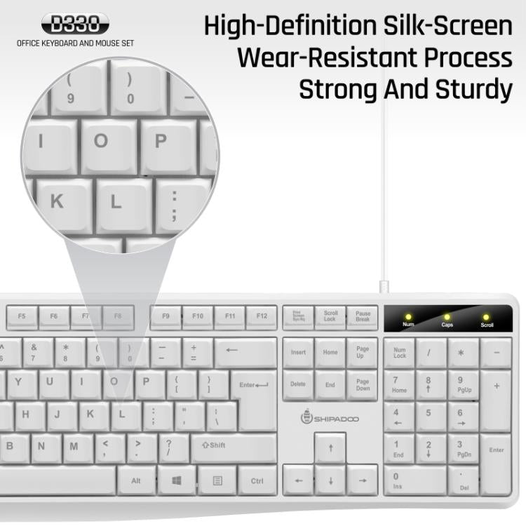SHIPADOO D330 Wired Keyboard Mouse Set