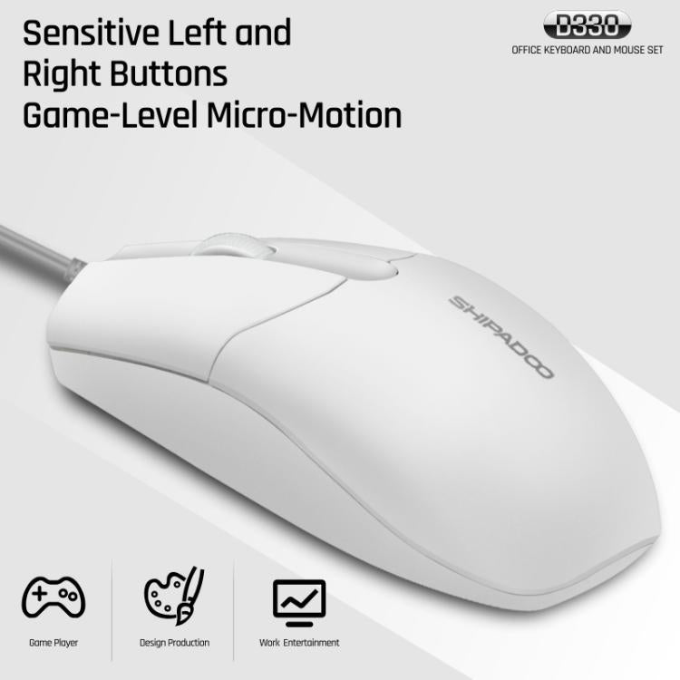 SHIPADOO D330 Wired Keyboard Mouse Set