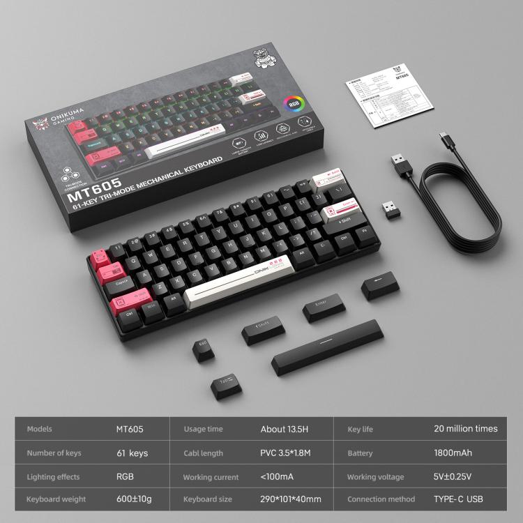 Tastiera meccanica ONIKUMA MT605 61 tasti RGB