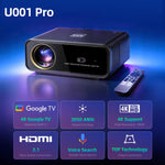 AUN U001 Pro 1080P 2050ANSI per Google TV con sistema operativo Android 14 Smart Projector, EU Plug, US Plug, UK Plug, AU Plug