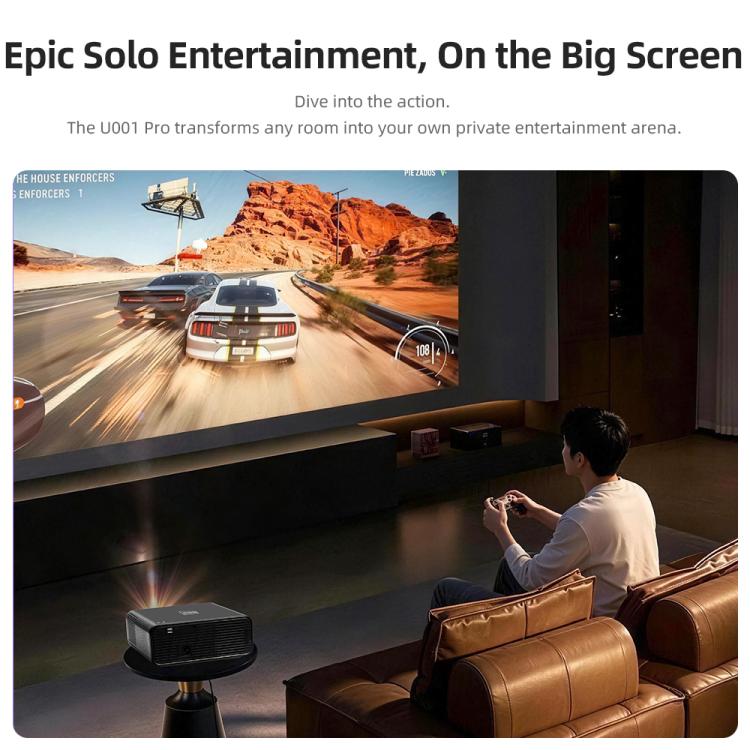 AUN U001 Pro 1080P 2050ANSI per Google TV con sistema operativo Android 14 Smart Projector, EU Plug, US Plug, UK Plug, AU Plug