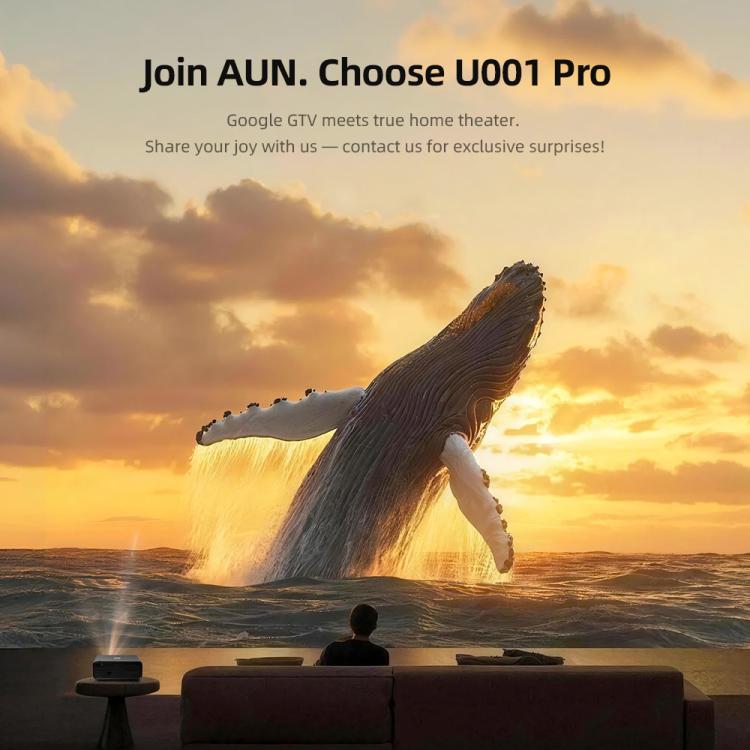 AUN U001 Pro 1080P 2050ANSI per Google TV con sistema operativo Android 14 Smart Projector, EU Plug, US Plug, UK Plug, AU Plug