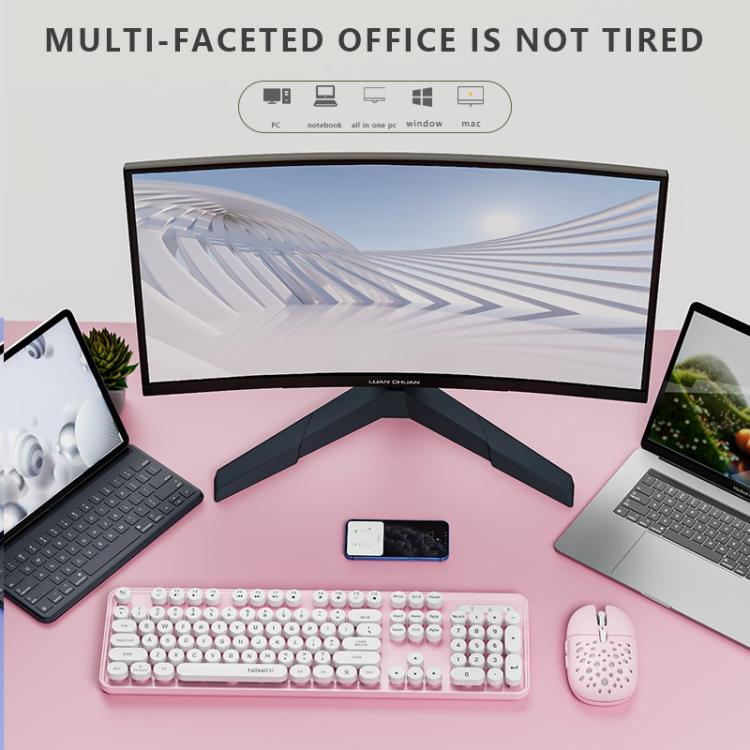SHIPADOO EF128 2.4G 4800 DPI Wireless Keyboard Mouse Set, Solid Color Series
