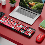 SHIPADOO EF128 2.4G 4800 DPI Wireless Keyboard Mouse Set, Color Mixing Series