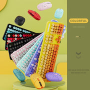 SHIPADOO EF128 2.4G 4800 DPI Wireless Keyboard Mouse Set, Color Mixing Series