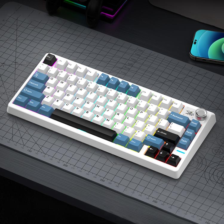 SHIPADOO JK750 Blue Switch RGB 79 Keys Three Modes Mechanical Keyboard