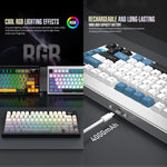 SHIPADOO JK750 Blue Switch RGB 79 Keys Three Modes Mechanical Keyboard