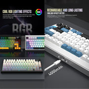 SHIPADOO JK750 Blue Switch RGB 79 Keys Three Modes Mechanical Keyboard