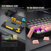 SHIPADOO JK750 Blue Switch RGB 79 Keys Three Modes Mechanical Keyboard