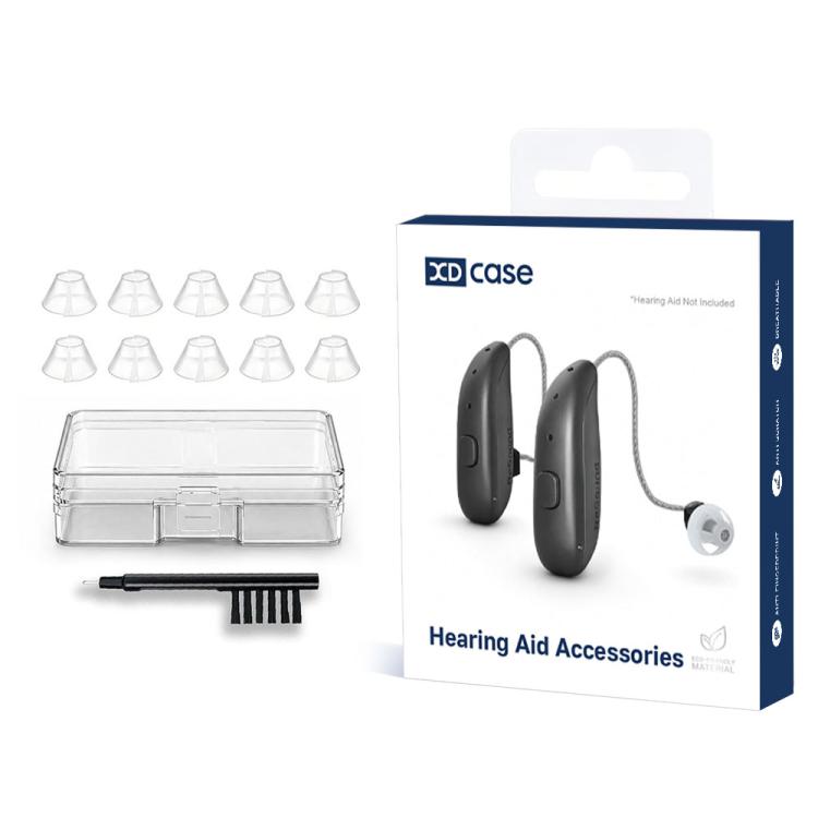 Kit di 10 cupolette auricolari semiaperte universali XDcase con design a tulipano per apparecchi acustici RIC.