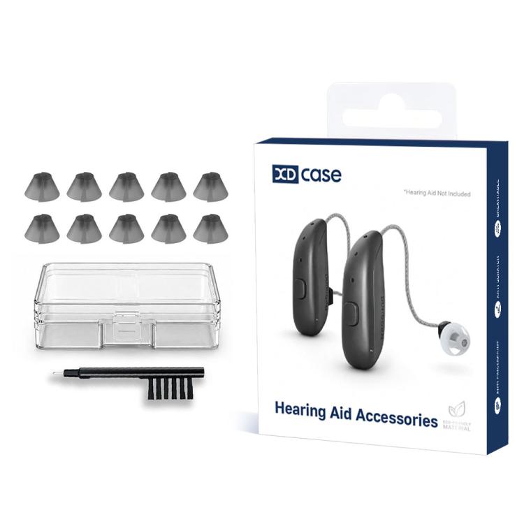 Kit di 10 cupolette auricolari semiaperte universali XDcase con design a tulipano per apparecchi acustici RIC.