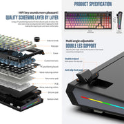 Tastiera meccanica SHIPADOO JK980 con switch blu RGB