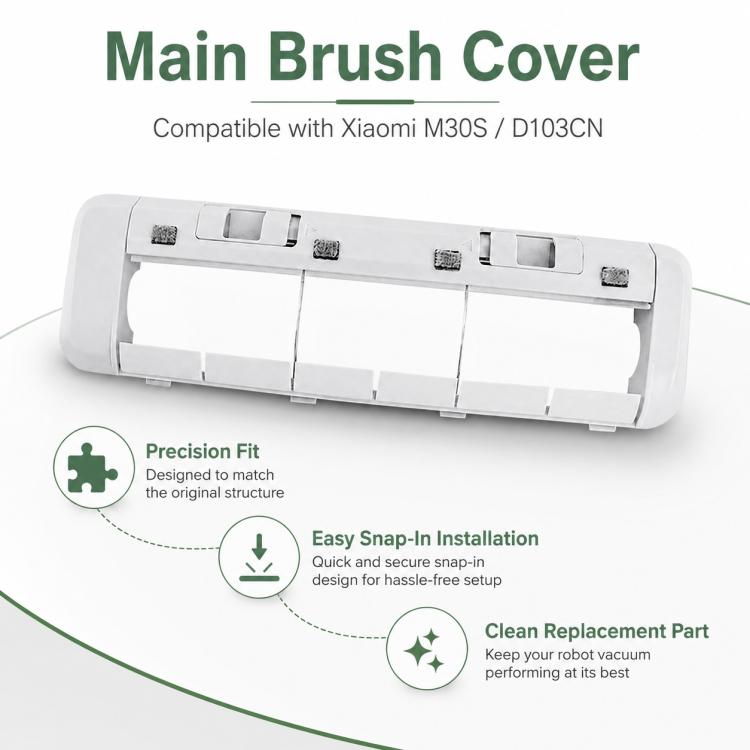 Accessori di ricambio per l'aspirapolvere robot Xiaomi Mijia M30 S, White Main Brush Cover, Black Main Brush Cover, Rubber Roller Brush, Hair Cutting Roller Brush, Filter, Fine Mop Pad, Striped Mop Pad, Dust Bag, Activated Carbon Dust Bag, Main Brush  ...