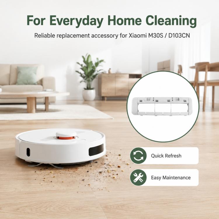 Accessori di ricambio per l'aspirapolvere robot Xiaomi Mijia M30 S, White Main Brush Cover, Black Main Brush Cover, Rubber Roller Brush, Hair Cutting Roller Brush, Filter, Fine Mop Pad, Striped Mop Pad, Dust Bag, Activated Carbon Dust Bag, Main Brush  ...
