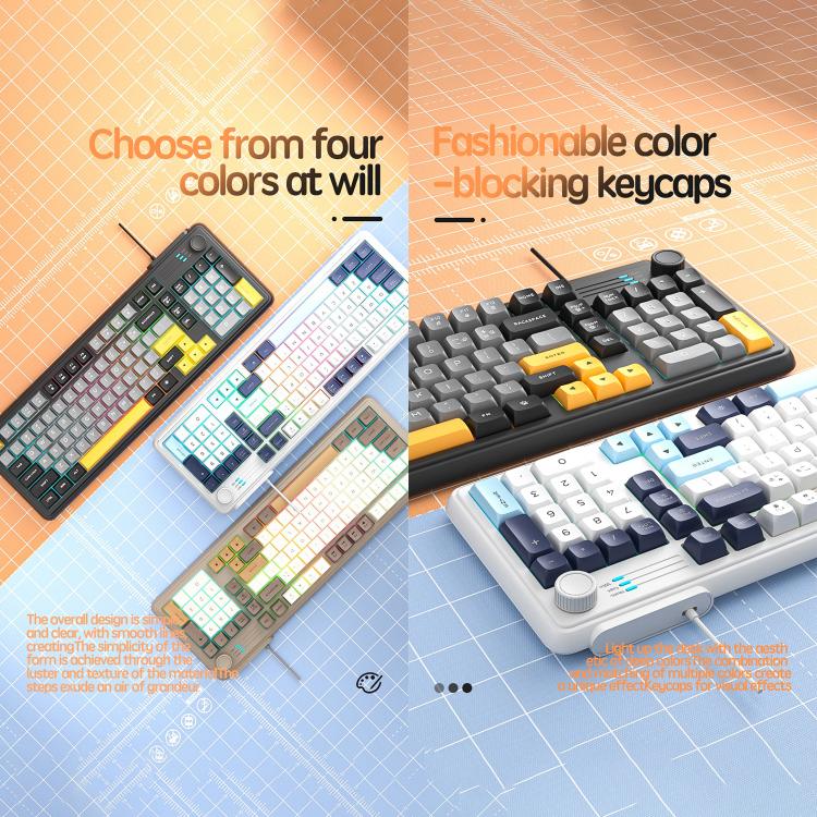 SHIPADOO K700 Wired Knob Switch 98-Key Gaming RGB Keyboard