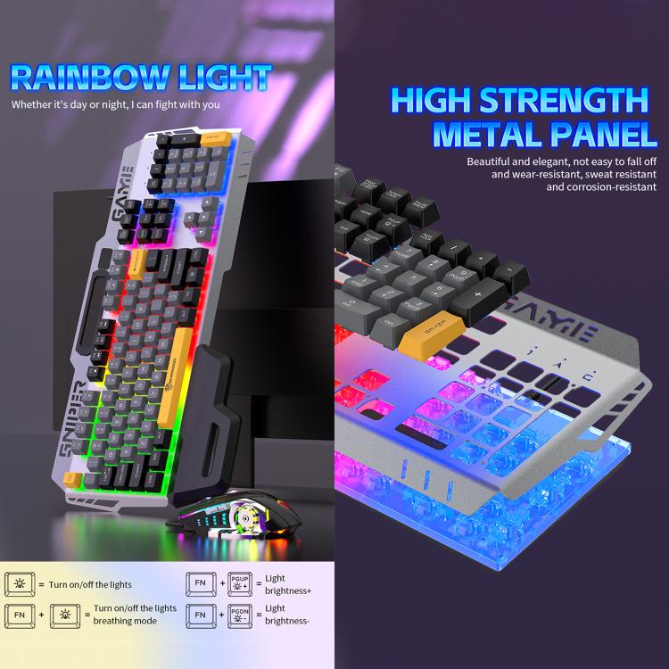 Tastiera da gioco cablata SHIPADOO GK50 con retroilluminazione RG