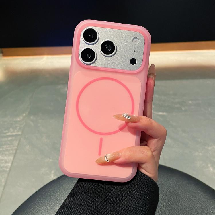 Custodia per telefono magnetica in silicone liquido con effetto pelle di gelato, con cerchi sottili., For iPhone 17 Pro Max, For iPhone 17 Pro