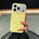 Custodia per telefono magnetica in silicone liquido con effetto pelle di gelato, con cerchi sottili., For iPhone 17 Pro Max, For iPhone 17 Pro