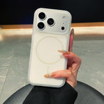 Custodia per telefono magnetica in silicone liquido con effetto pelle di gelato, con cerchi sottili., For iPhone 17 Pro Max, For iPhone 17 Pro