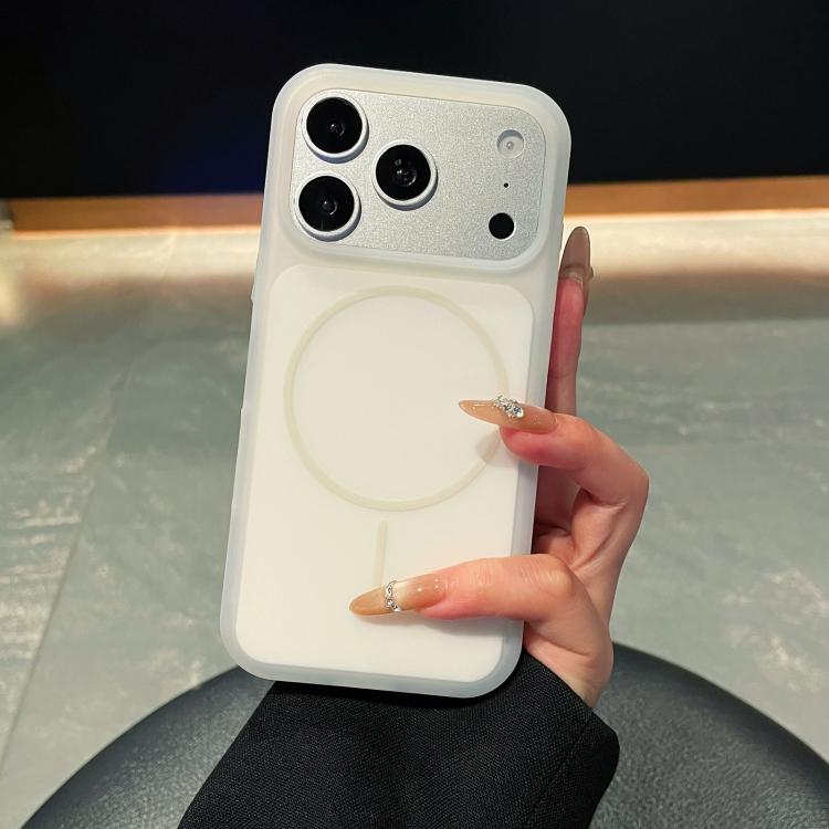 Custodia per telefono magnetica in silicone liquido con effetto pelle di gelato, con cerchi sottili., For iPhone 17 Pro Max, For iPhone 17 Pro