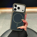 Custodia per telefono magnetica in silicone liquido con effetto pelle di gelato, con cerchi sottili., For iPhone 17 Pro Max, For iPhone 17 Pro