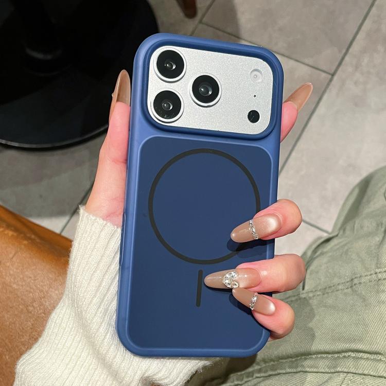 Custodia per telefono magnetica in silicone liquido con effetto pelle di gelato, con cerchi sottili., For iPhone 17 Pro Max, For iPhone 17 Pro