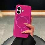 Custodia per telefono magnetica in silicone liquido con effetto pelle di gelato, con cerchi sottili., For iPhone 17, For iPhone 16 Pro Max