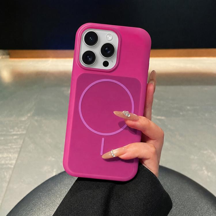 Custodia per telefono magnetica in silicone liquido con effetto pelle di gelato, con cerchi sottili., For iPhone 16 Pro, For iPhone 16