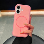 Custodia per telefono magnetica in silicone liquido con effetto pelle di gelato, con cerchi sottili., For iPhone 16 Pro, For iPhone 16