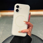 Custodia per telefono magnetica in silicone liquido con effetto pelle di gelato, con cerchi sottili., For iPhone 16 Pro, For iPhone 16