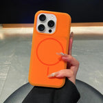Custodia per telefono magnetica in silicone liquido con effetto pelle di gelato, con cerchi sottili., For iPhone 15 Pro Max, For iPhone 15 Pro