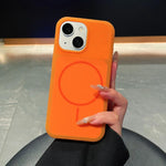 Custodia per telefono magnetica in silicone liquido con effetto pelle di gelato, con cerchi sottili., For iPhone 15, For iPhone 14