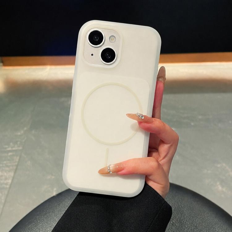 Custodia per telefono magnetica in silicone liquido con effetto pelle di gelato, con cerchi sottili., For iPhone 15, For iPhone 14