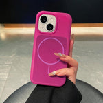 Custodia per telefono magnetica in silicone liquido con effetto pelle di gelato, con cerchi sottili., For iPhone 15, For iPhone 14