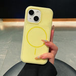 Custodia per telefono magnetica in silicone liquido con effetto pelle di gelato, con cerchi sottili., For iPhone 15, For iPhone 14