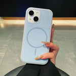 Custodia per telefono magnetica in silicone liquido con effetto pelle di gelato, con cerchi sottili., For iPhone 15, For iPhone 14