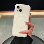 Custodia per telefono magnetica in silicone liquido con effetto pelle di gelato, con cerchi sottili., For iPhone 15, For iPhone 14