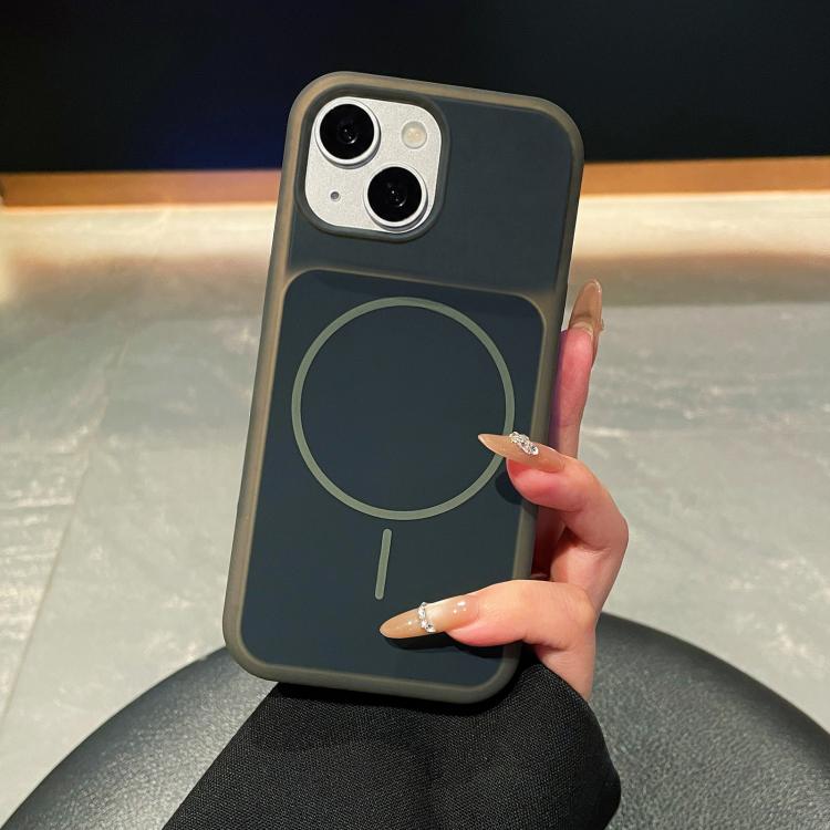 Custodia per telefono magnetica in silicone liquido con effetto pelle di gelato, con cerchi sottili., For iPhone 15, For iPhone 14